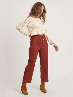 Marine layer Bridget Exposed Button Corduroy Pants